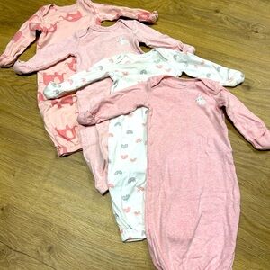 Pink and White set 0-3 baby gowns